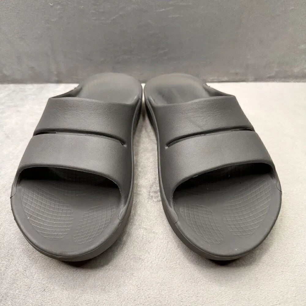 OOFOS OOahh Mens Size 8‎ Sandals Slate Gray Recovery Lightweight Sport Slides